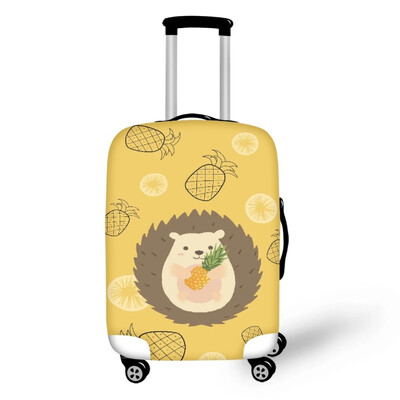 Detská batožinová taška s kresleným motívom ananásu a ježka Kawaii, ochranný kryt, vodotesný, roztiahnuteľný cestovný kufor vhodný pre veľkosti 18-32 palcov