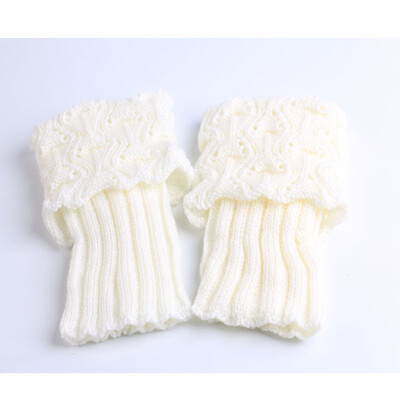 Κομψές γυναικείες χειμερινές μανσέτες για μπότες - Μαλακά πλεκτά ακρυλικά θερμαντικά ποδιών, άνετες ελαστικές κάλτσες στον αστράγαλο, 1 ζευγάρι
