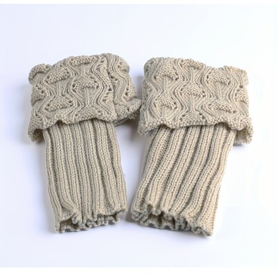 Κομψές γυναικείες χειμερινές μανσέτες για μπότες - Μαλακά πλεκτά ακρυλικά θερμαντικά ποδιών, άνετες ελαστικές κάλτσες στον αστράγαλο, 1 ζευγάρι