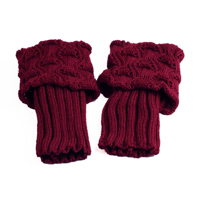 Κομψές γυναικείες χειμερινές μανσέτες για μπότες - Μαλακά πλεκτά ακρυλικά θερμαντικά ποδιών, άνετες ελαστικές κάλτσες στον αστράγαλο, 1 ζευγάρι