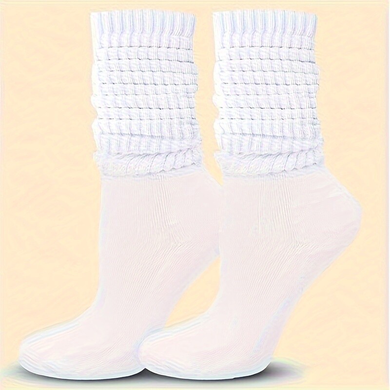 3 Ζεύγη γυναικείες κάλτσες slouchy - Άνετες και ευέλικτες κάλτσες μέχρι τη γάμπα, ιδανικές για καθημερινή χρήση και καθημερινή μόδα