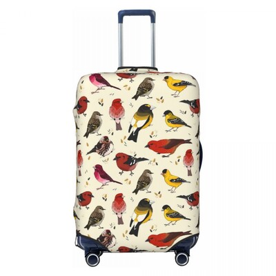 Paukščių ir gėlių lagamino užvalkalas Pretty Birdie Flight Cruise Trip Strectch Bagažo dėklo apsauga
