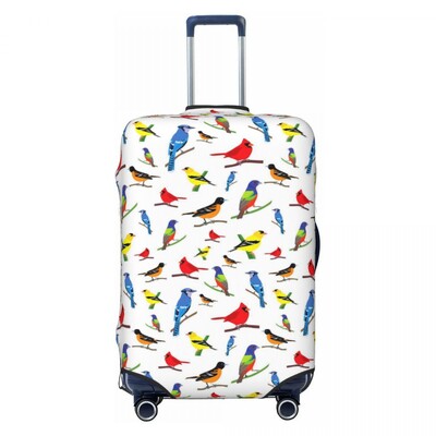 Paukščių ir gėlių lagamino užvalkalas Pretty Birdie Flight Cruise Trip Strectch Bagažo dėklo apsauga