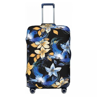 Paukščių ir gėlių lagamino užvalkalas Pretty Birdie Flight Cruise Trip Strectch Bagažo dėklo apsauga