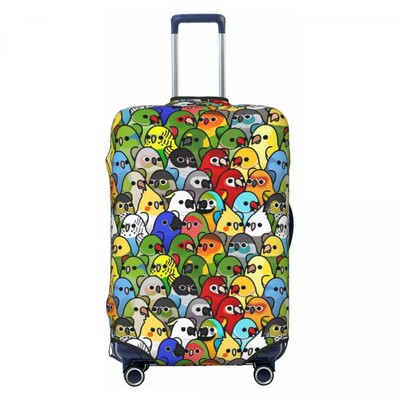 Paukščių ir gėlių lagamino užvalkalas Pretty Birdie Flight Cruise Trip Strectch Bagažo dėklo apsauga