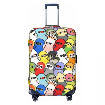 Paukščių ir gėlių lagamino užvalkalas Pretty Birdie Flight Cruise Trip Strectch Bagažo dėklo apsauga