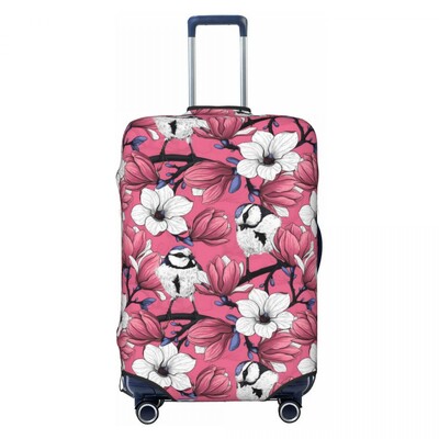 Paukščių ir gėlių lagamino užvalkalas Pretty Birdie Flight Cruise Trip Strectch Bagažo dėklo apsauga