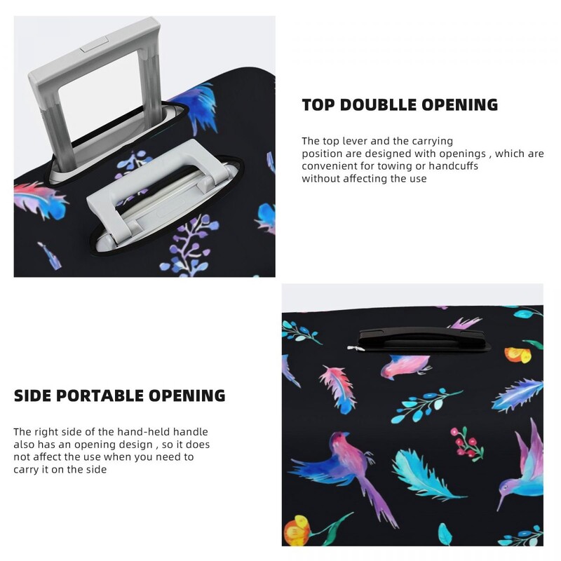 Paukščių ir gėlių lagamino užvalkalas Pretty Birdie Flight Cruise Trip Strectch Bagažo dėklo apsauga