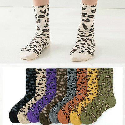 1Pair Vyriškos ir Moteriškos Vidurio Tube Couple Kojinės Personality Leopard Print Medvilninės Kojinės Hip Hop Europos ir Amerikos madingos kojinės