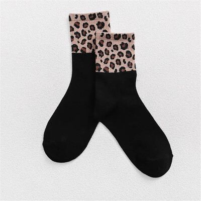 Kevadtalv Naised Retromood Puuvillane High Street Populaarsed Leopardtriibulised sokid Harajuku Lahedad Hipsterid Mugav Chaussette