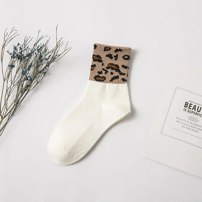 Γυναικείες κάλτσες με στίγματα λεοπάρ γυναικείες κάλτσες Μόδα Κάλτσες μεσαίου σωλήνα για κορίτσια Καινοτομία με ζωικό μοτίβο Ιαπωνικό στυλ Autuma Άνοιξη Καλοκαίρι