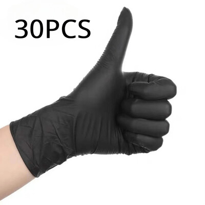 60/30 ks jednorazové čierne nitrilové rukavice do kuchyne, varenie, ochrana pri práci, čierne rukavice na pracovné náradie, domáce rukavice