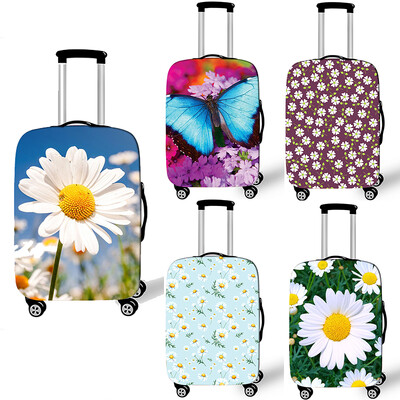 Edelweiss / Irises / Daisy Flower Print Bagažo dangtis Moteriški vežimėlio dėklo apsauginiai dangteliai 18-32 colių nuo dulkių lagamino dangtis
