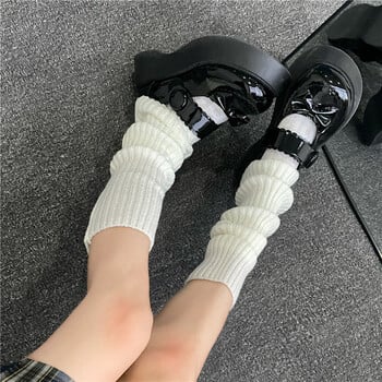 Kawaii Lolita Ankle Leg Warmer Дълги чорапи за жени Момичета До коляното Високи плетени калъфи за крака Гети Ботуши Маншети Чорапи