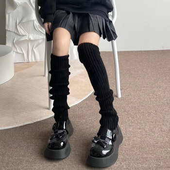 Kawaii Lolita Ankle Leg Warmer Дълги чорапи за жени Момичета До коляното Високи плетени калъфи за крака Гети Ботуши Маншети Чорапи