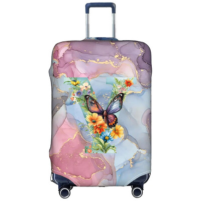 Csomagvédőhuzatok 18-32 hüvelykes védő Utazási poggyász bőrönd védőhuzat sztreccs porvédők Print Butterfly Letter sorozat