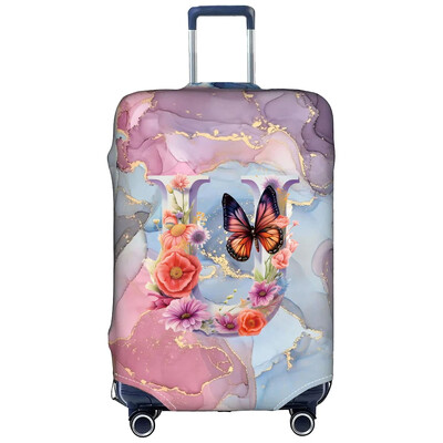 Csomagvédőhuzatok 18-32 hüvelykes védő Utazási poggyász bőrönd védőhuzat sztreccs porvédők Print Butterfly Letter sorozat