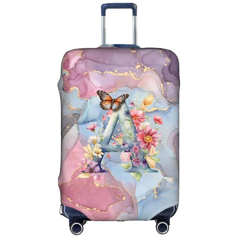 Csomagvédőhuzatok 18-32 hüvelykes védő Utazási poggyász bőrönd védőhuzat sztreccs porvédők Print Butterfly Letter sorozat