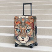 Katės lagamino užvalkalas šventinis gyvūnas gėlių mandala Naudingi bagažo reikmenys kelionių apsauga