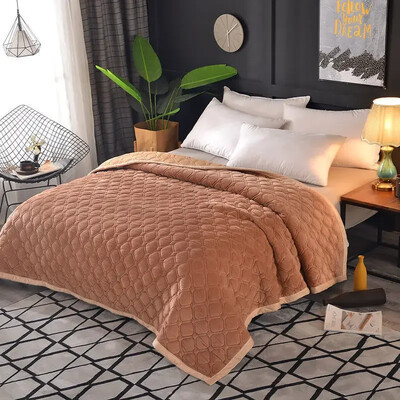 Cuvertură de pat din catifea de cristal Cuvertură de pat din catifea de coral Pătură cu clemă Probă de față îngroșată din bumbac Cearșaf de pat Flanel de lapte