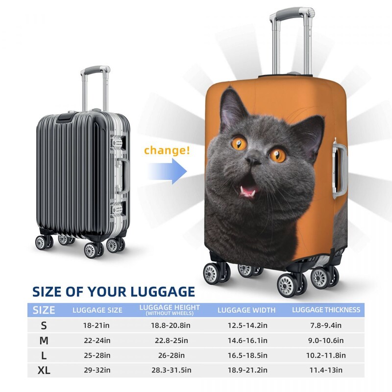 Állatok Macska Vicces bőröndhuzat 3D nyomtatott praktikus poggyásztartó utazási védelem