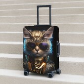 Funny Cat Suitcase Cover animla cu ochelari de soare Cruise Trip Flight Fun Luggage Case Protection