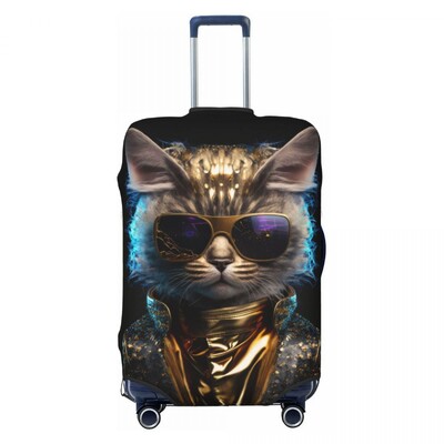 Funny Cat Suitcase Cover animla cu ochelari de soare Cruise Trip Flight Fun Luggage Case Protection