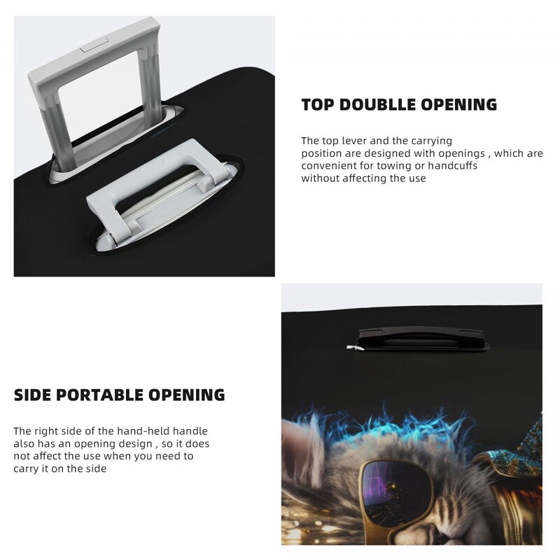 Funny Cat Suitcase Cover animla cu ochelari de soare Cruise Trip Flight Fun Luggage Case Protection