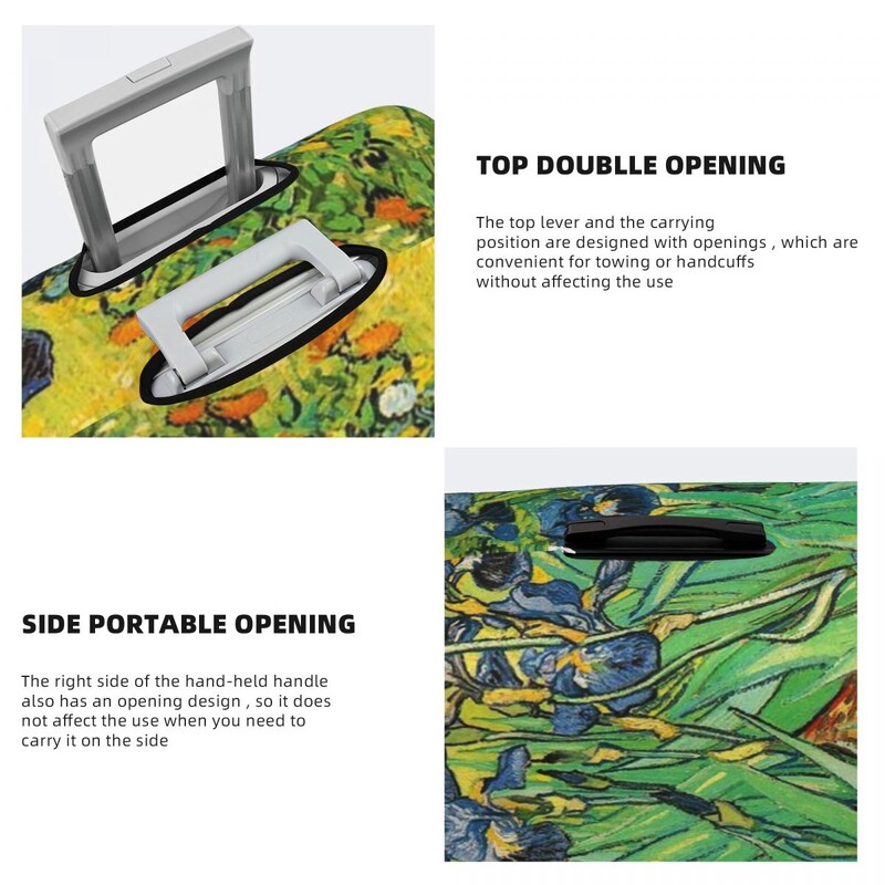 Irises bőröndhuzat vakáció Vincent Van Gogh Strecch poggyásztáska üzleti védő