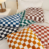 Retro šachmatų lentos pledas flanelinė antklodė Super minkšta šilta antklodė Biuro sofos užvalkalas lovatiesė dovanų antklodės