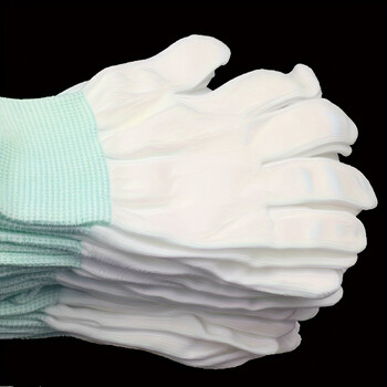 12/6/1Pairs House Cleaning Gloves White Nylon Sewing Glove Quilting Gloves for Warehouse Gardening