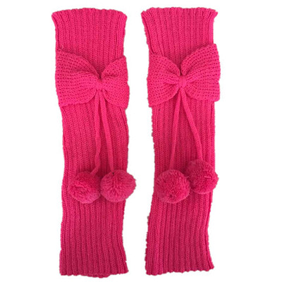 Moda za djecu Djevojčice Pleteni grijači za noge s mašnom i pompom Čizme Čarape Manžete Toppers Božićni darovi Botas Feminina noski ženskie set
