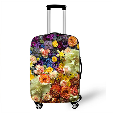 Csinos virágos poggyászvédő huzatok utazáshoz Anit-dust kocsitokok huzat Elasztikus rózsa bőröndhuzat utazási kiegészítők