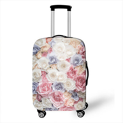 Csinos virágos poggyászvédő huzatok utazáshoz Anit-dust kocsitokok huzat Elasztikus rózsa bőröndhuzat utazási kiegészítők