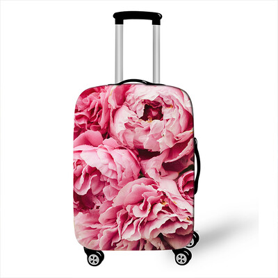 Csinos virágos poggyászvédő huzatok utazáshoz Anit-dust kocsitokok huzat Elasztikus rózsa bőröndhuzat utazási kiegészítők