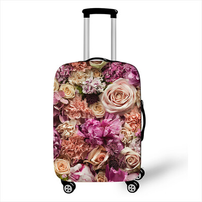 Csinos virágos poggyászvédő huzatok utazáshoz Anit-dust kocsitokok huzat Elasztikus rózsa bőröndhuzat utazási kiegészítők