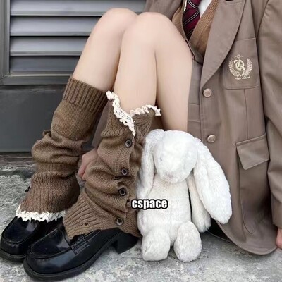 Grijači za noge s dizajnom Y2K gumba Harajuku Ženske čarape za pletenje grijača za djevojke Ženske čarape za noge Grijači za noge Zimski grijač za gležnjeve