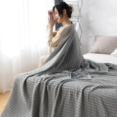 Vasaros vaflinės langinės medvilninės lovos antklodės plonos antklodės megztos lovatiesės Pagrindinis puslapis Viešbučių užtiesalai Žalios rožinės antklodės