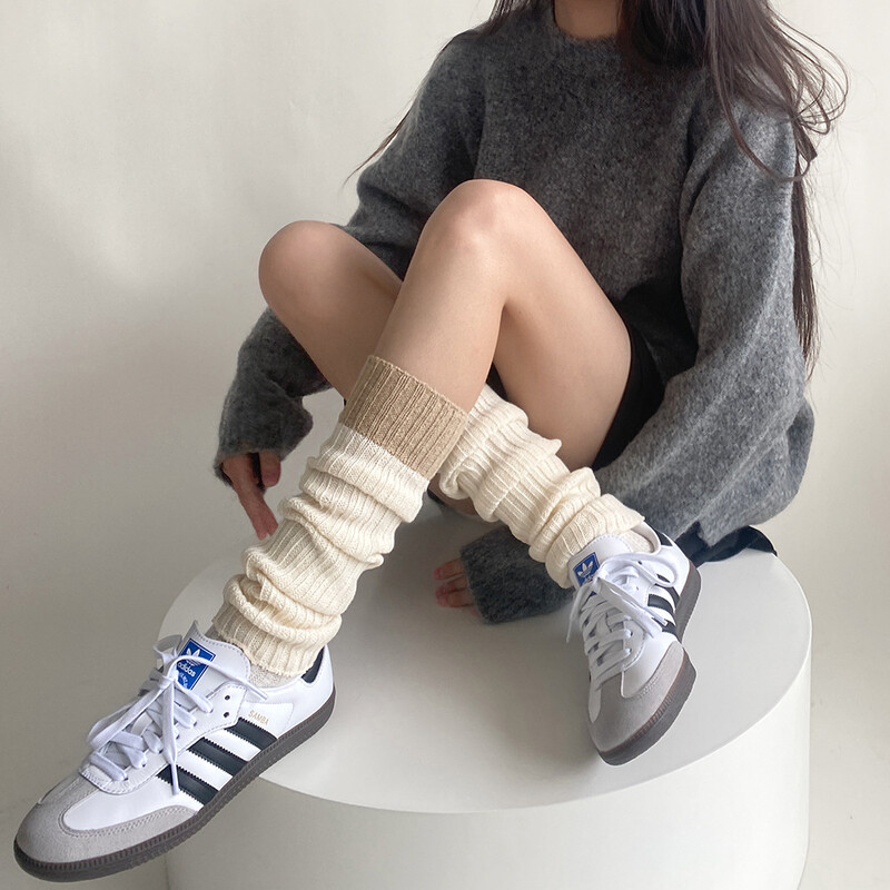 Lolita Leg Warmers Γυναικεία Κορεάτικη Φθινοπωρινή Χειμερινή Πλεκτή Πόδα Κάλτσα JK Long Socks Y2k Punk Gothic κολάν Κάλτσες Μπότες μανσέτες