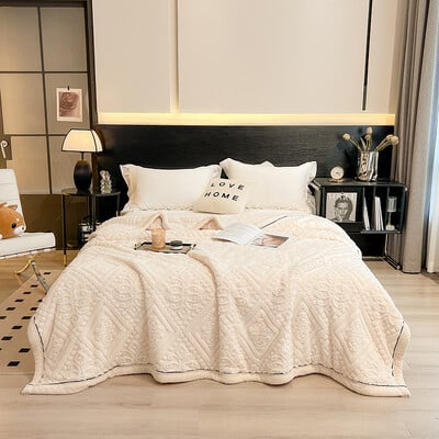 Pătură de catifea sculptată de iarnă lenjerie de pat șal de birou cuvertură de pat pentru canapea de acasă Pătură moale de catifea cu două fețe pentru aer condiționat