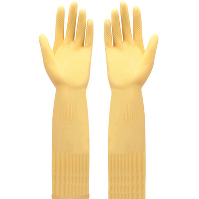 Egy pár tehén inakkal ellátott hosszú gumikesztyű, mosó-, mosogató- és tisztítókesztyű megvédheti a kezét