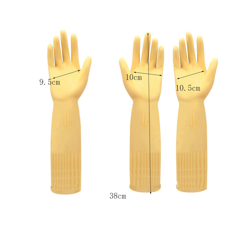 Egy pár tehén inakkal ellátott hosszú gumikesztyű, mosó-, mosogató- és tisztítókesztyű megvédheti a kezét