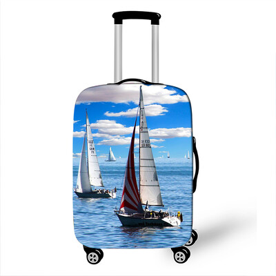 Husă pentru bagaje pentru barcă cu pânze pentru călătorie, cu peisaj, husă elastică pentru valiză, husă antipraf pentru cărucior Huse de protecție
