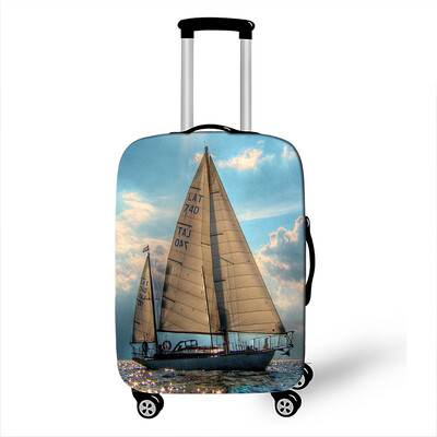 Husă pentru bagaje pentru barcă cu pânze pentru călătorie, cu peisaj, husă elastică pentru valiză, husă antipraf pentru cărucior Huse de protecție