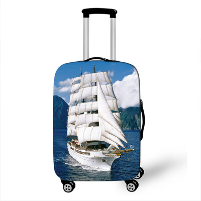 Husă pentru bagaje pentru barcă cu pânze pentru călătorie, cu peisaj, husă elastică pentru valiză, husă antipraf pentru cărucior Huse de protecție