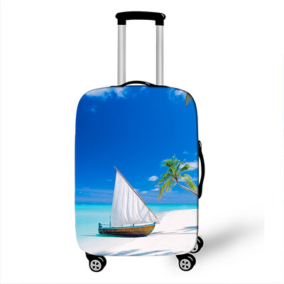 Husă pentru bagaje pentru barcă cu pânze pentru călătorie, cu peisaj, husă elastică pentru valiză, husă antipraf pentru cărucior Huse de protecție