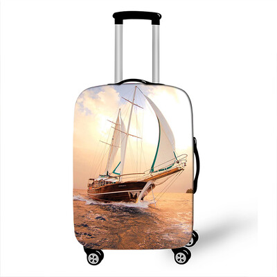 Husă pentru bagaje pentru barcă cu pânze pentru călătorie, cu peisaj, husă elastică pentru valiză, husă antipraf pentru cărucior Huse de protecție