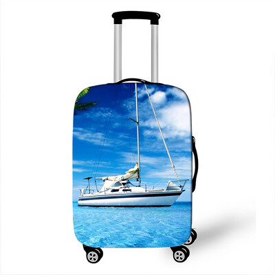 Husă pentru bagaje pentru barcă cu pânze pentru călătorie, cu peisaj, husă elastică pentru valiză, husă antipraf pentru cărucior Huse de protecție