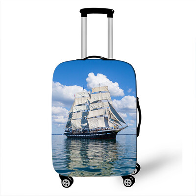 Husă pentru bagaje pentru barcă cu pânze pentru călătorie, cu peisaj, husă elastică pentru valiză, husă antipraf pentru cărucior Huse de protecție