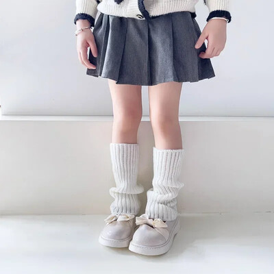 Y2K tömör kötött lábmelegítő japán meleg zokni gyerekek halmozott leggings JK fűszeres lány balett zokni Lolita harisnya ősz tél